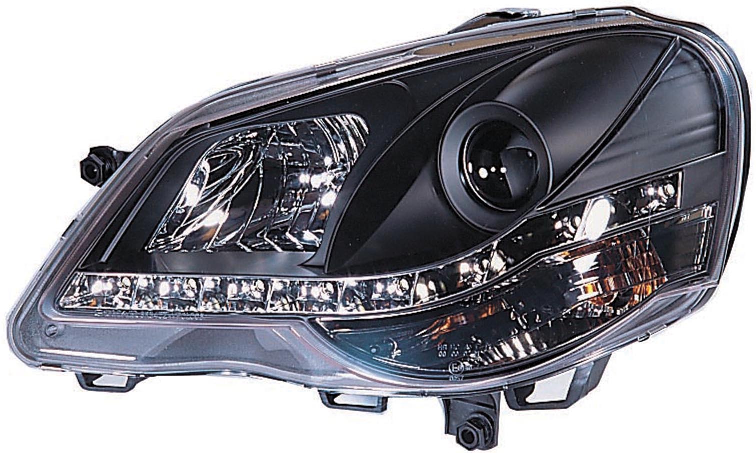 Image of VW Polo 9N2 05+ R8 Stijl LED-koplampen Zwart V1