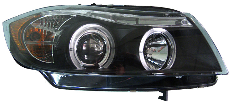Image of BMW 3 E90/E91 Sedan/Touring Black Halo Angel Eye Headlights