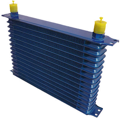 Image of Universal Greddy Style Oil Cooler Blue 14 Rows 300*190*50mm