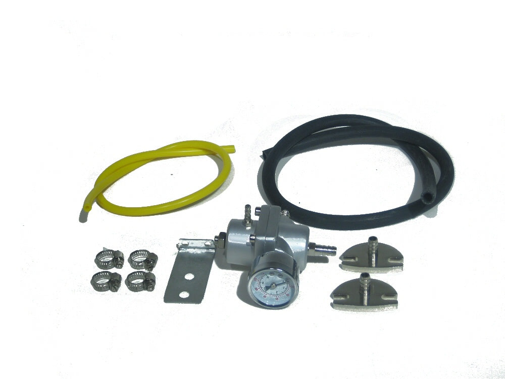Universal-Fuel-Pressure-Regulator-incl-Hose/Gauge/Flange