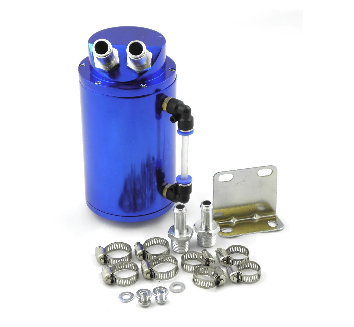 Image of Universal Oil Catch Tank Blue Round + Installation Material