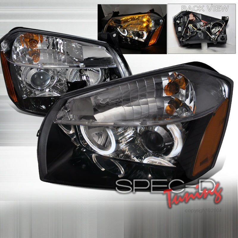 Image of Dodge Magnum 05-07 Projector Headlights Black Clear [DEPO]