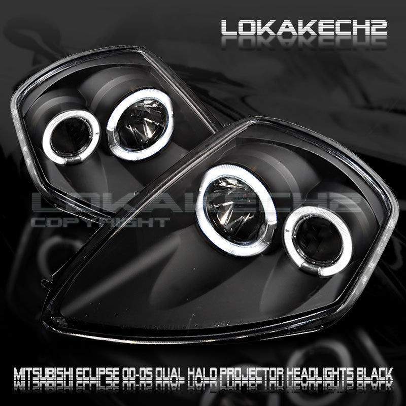 Image of Mitsubishi Eclipse 00-05 Twin Black Angeleye Headlights G4
