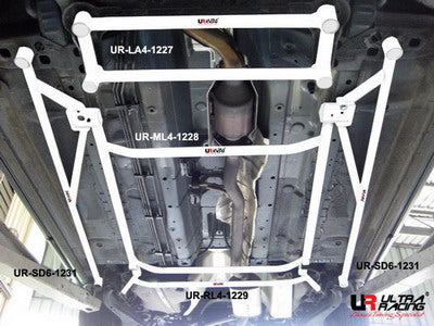 Image of Nissan X Trail 2.0 08+ UltraRacing 2x 3-Point Floor Bars