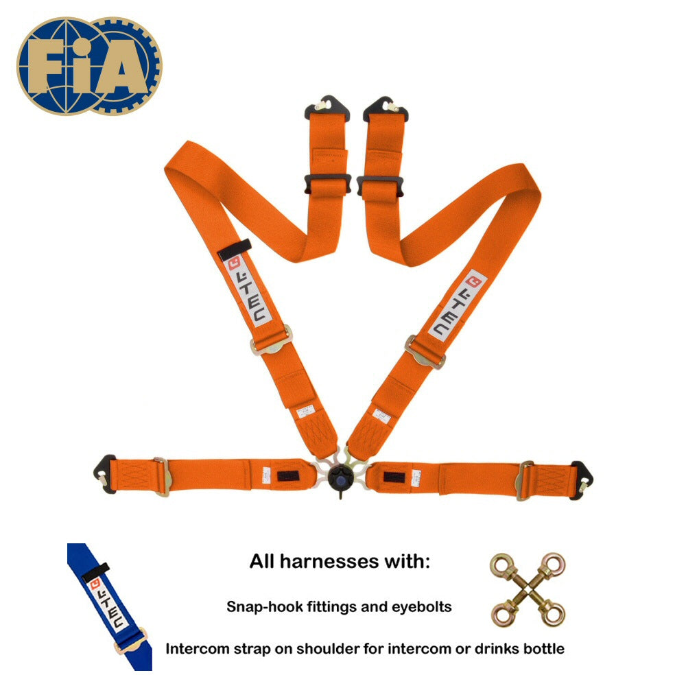 Image of LTEC 4-Point FIA Seatbelt Magnum Full 3 Inch Orange