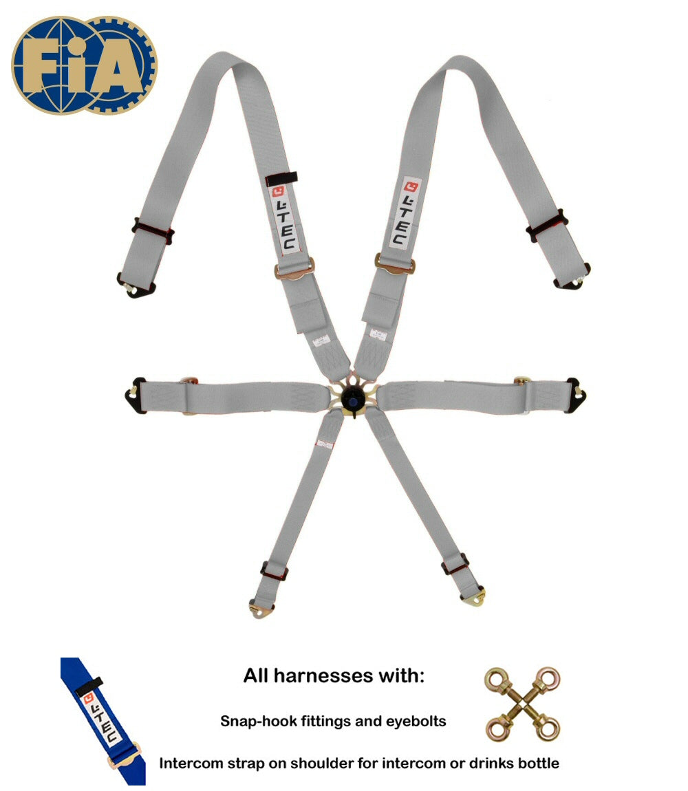 Image of LTEC 6-Point FIA Seatbelt Magnum Full 3 Inch Grey