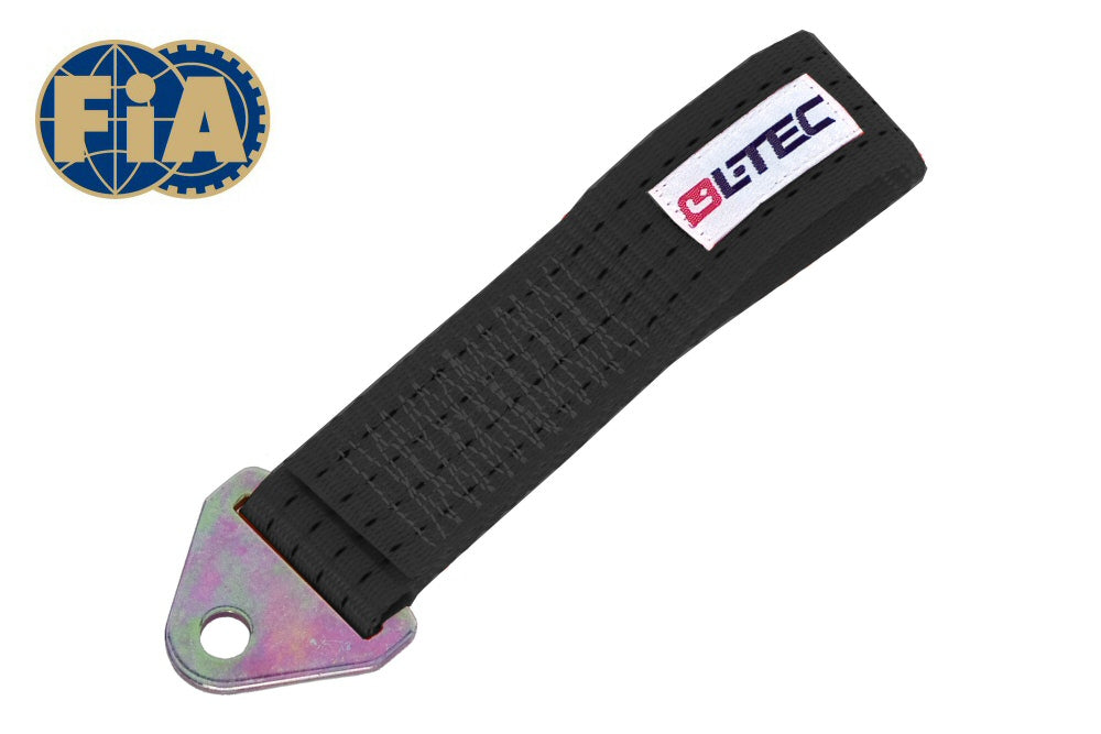 Image of LTEC Tow Hook/Strap 20cm Black - FIA Approved