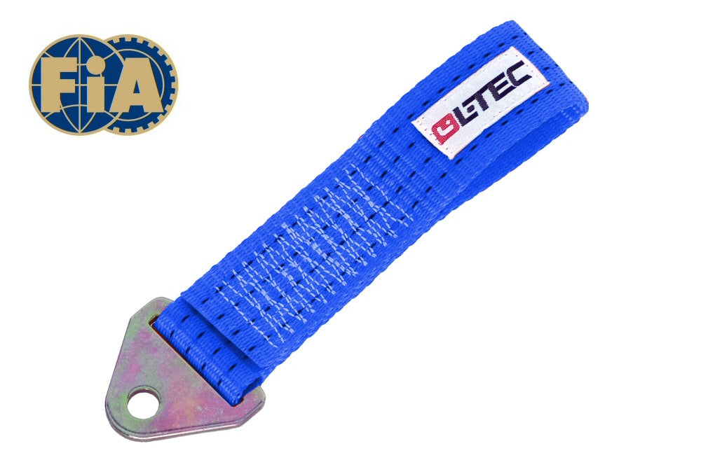 Image of LTEC Tow Hook/Strap 20cm Blue - FIA Approved