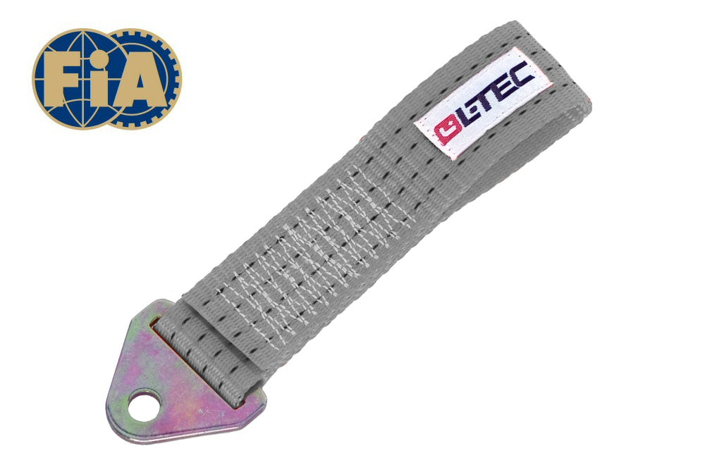 Image of LTEC Tow Hook/Strap 20cm Grey - FIA Approved