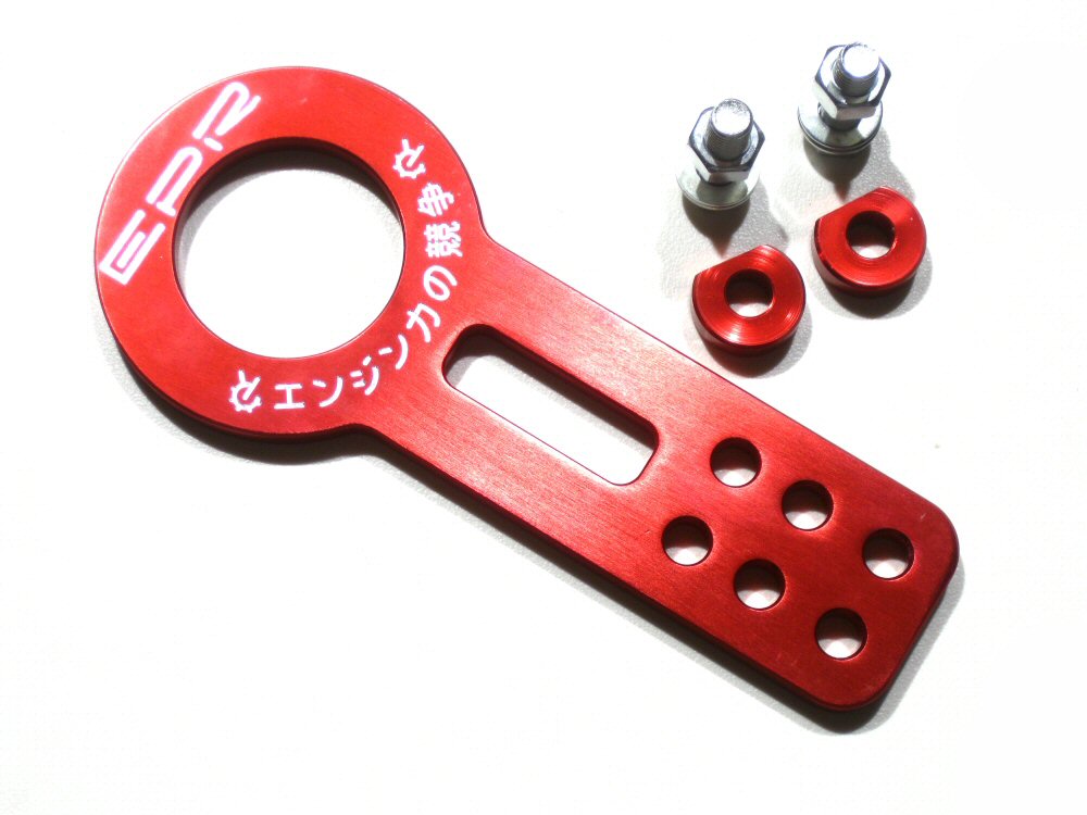 Universal-EPR-Aluminum-Front-Tow-Hook-Red-Anodized