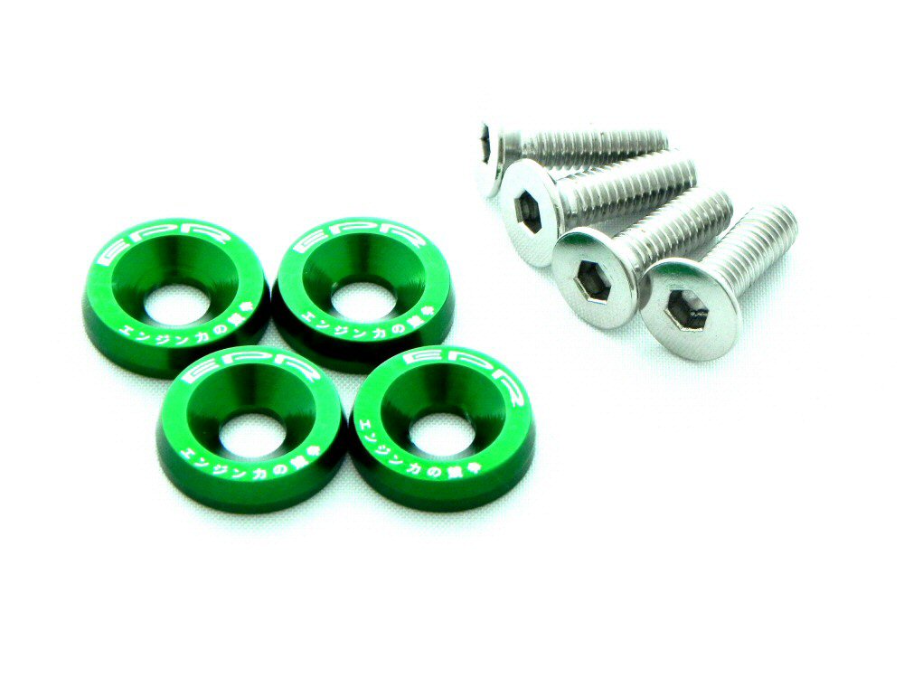 Universal-EPR-M6x20-Fenders-Washers-4x-Green