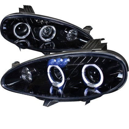 Image of Mazda MX5 01-05 Halo Style Projector Headlights Black + LED