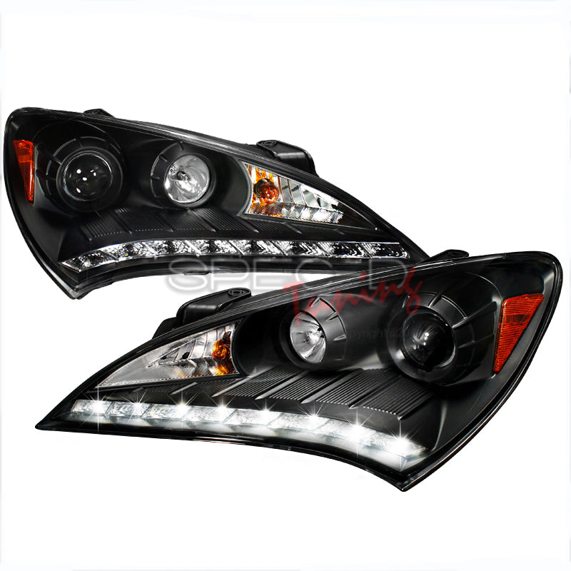 Hyundai-Genesis-09+-Black-Housing-LED-Projector-Headlights