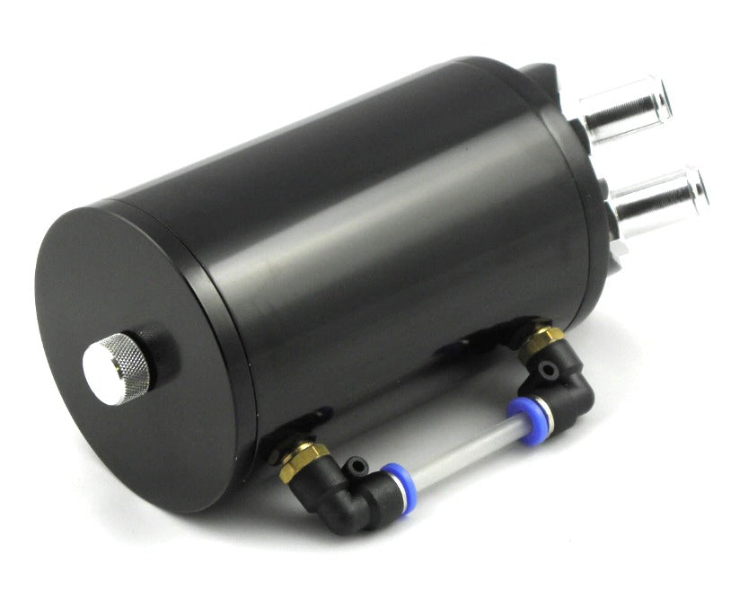 Universal-Oil-Catch-Tank-Black-Round-+-Installation-Material