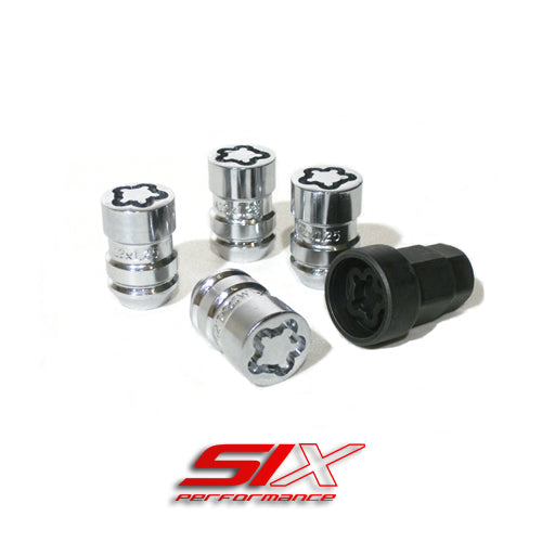 Image of Anti-Theft Locking Lug Nuts M14x1.50 36mm Chrome [SIX]