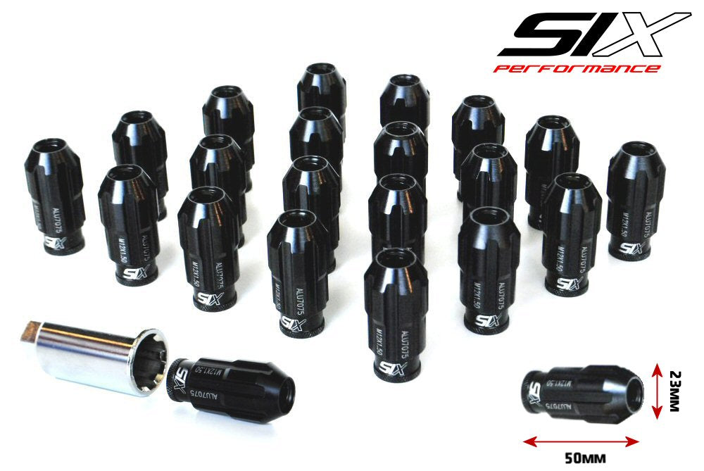 SIX-Lightweight-ALU7075-Lug-Nuts-12x1.25-Black-Anti-Theft-V3
