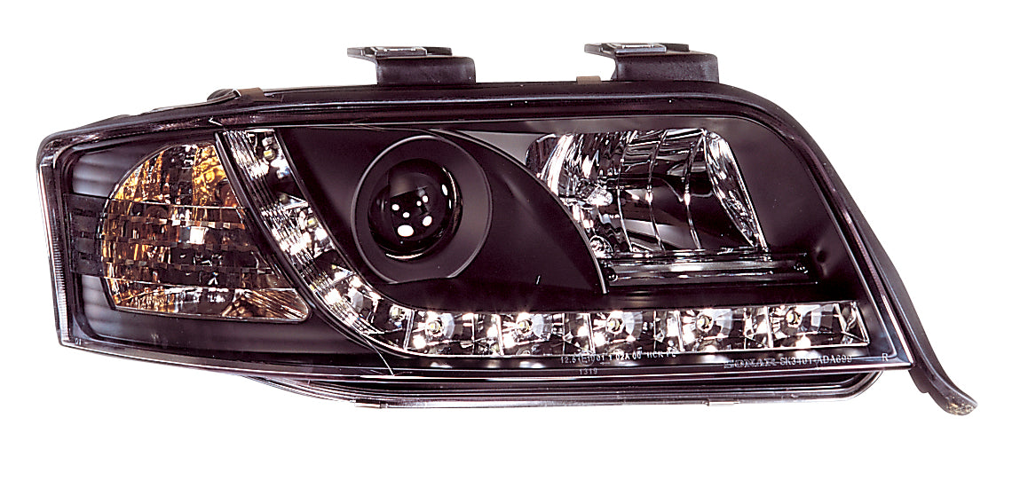 Image of Audi A6 01-04 Headlights Set DRL Black