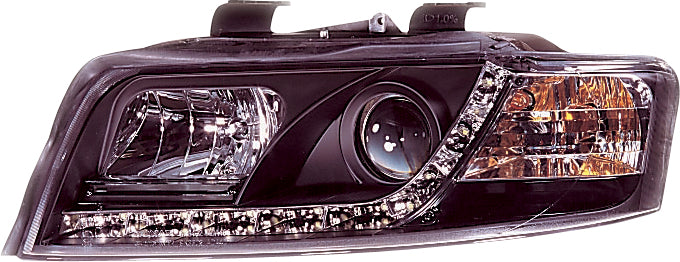 Image of Audi A4 B7 05-08 Headlights Set DRL Black V1