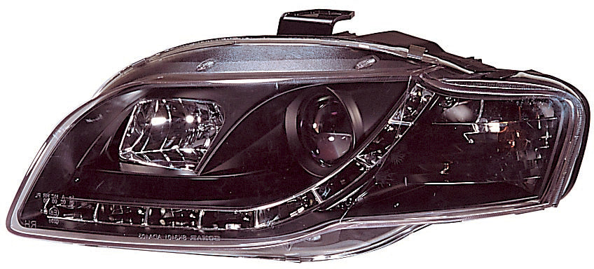 Image of Audi A4 B7 05-08 Headlights Set DRL Black V2
