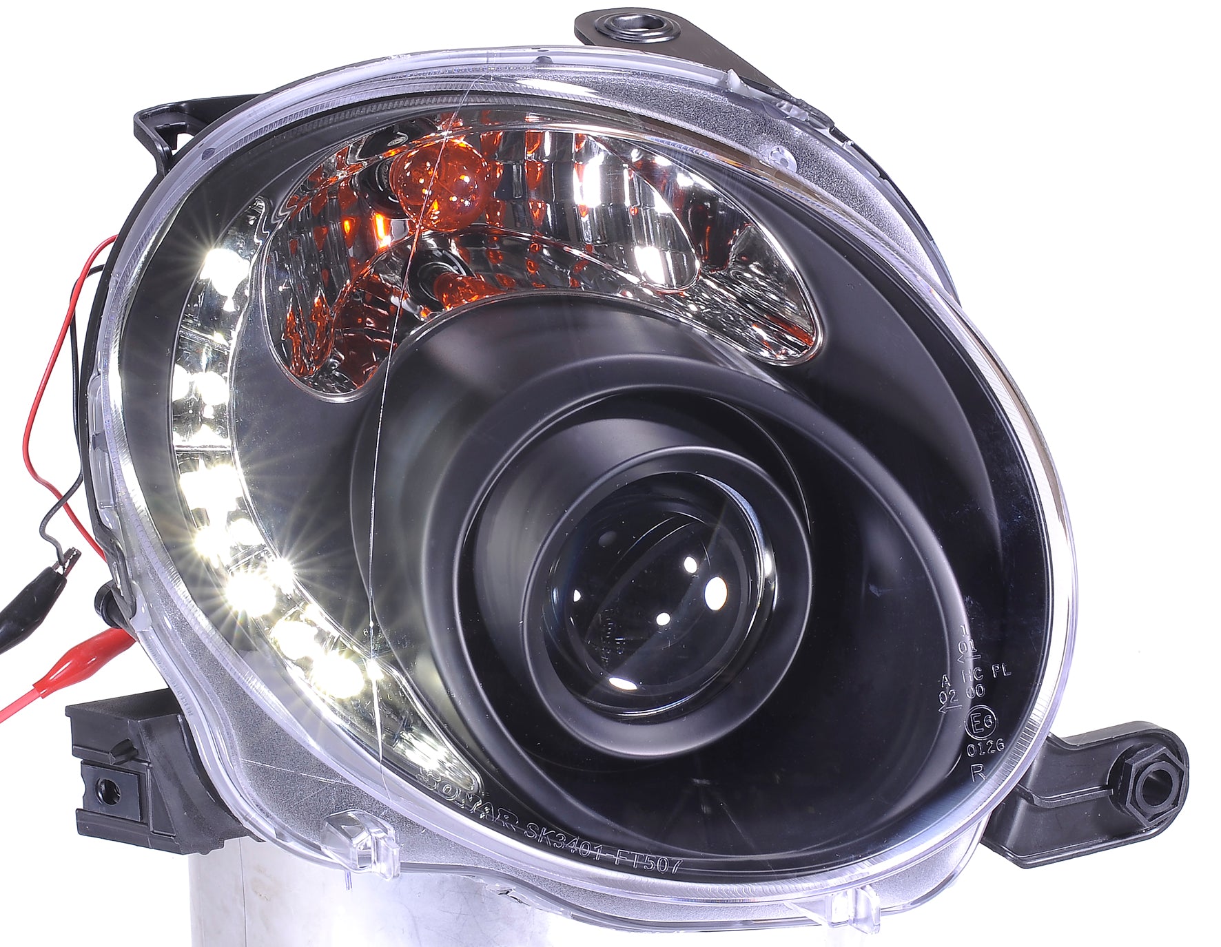 Image of Fiat 500 07+ Headlights Set Black