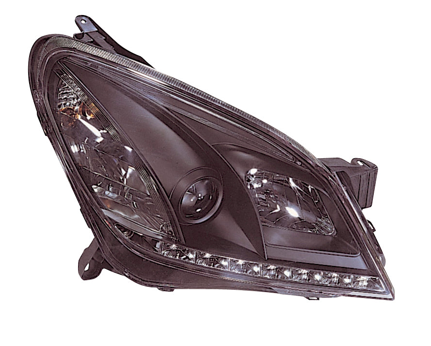 Image of Opel Astra H 04-07 Headlights Set DRL Black (Electric)