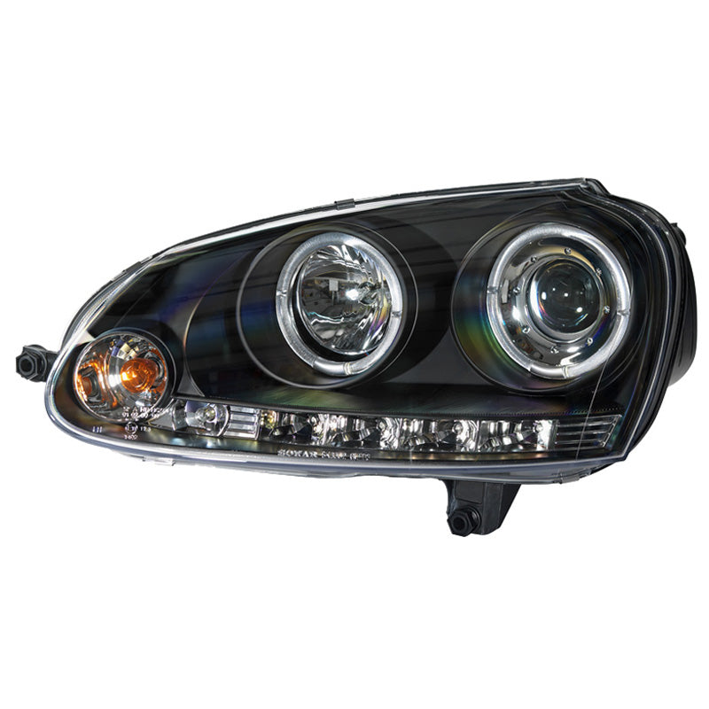 Image of VW Golf 5 Koplampenset Zwart (Elektrisch)