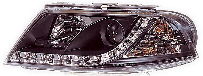 VW-Passat-3BG-00-05-Headlights-Set-DRL-Black