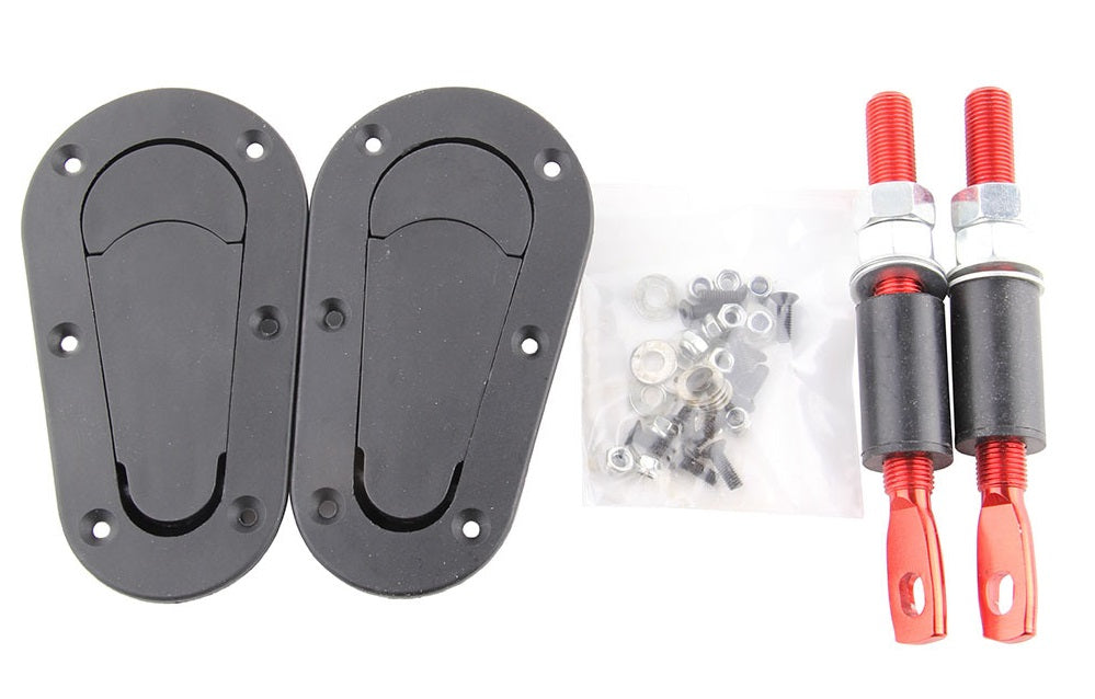 Universal-Aerocatch-Hood-Pins/Fasteners-Black/Red