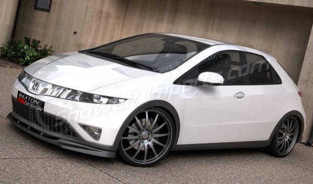 Image of Honda Civic 06+ Pre Facelift MXT Voorlip ABS Glanzend Zwart