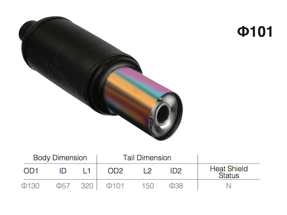 Image of Universal Steel Exhaust 2.25 Inch +Stainless Titanium Tip V2