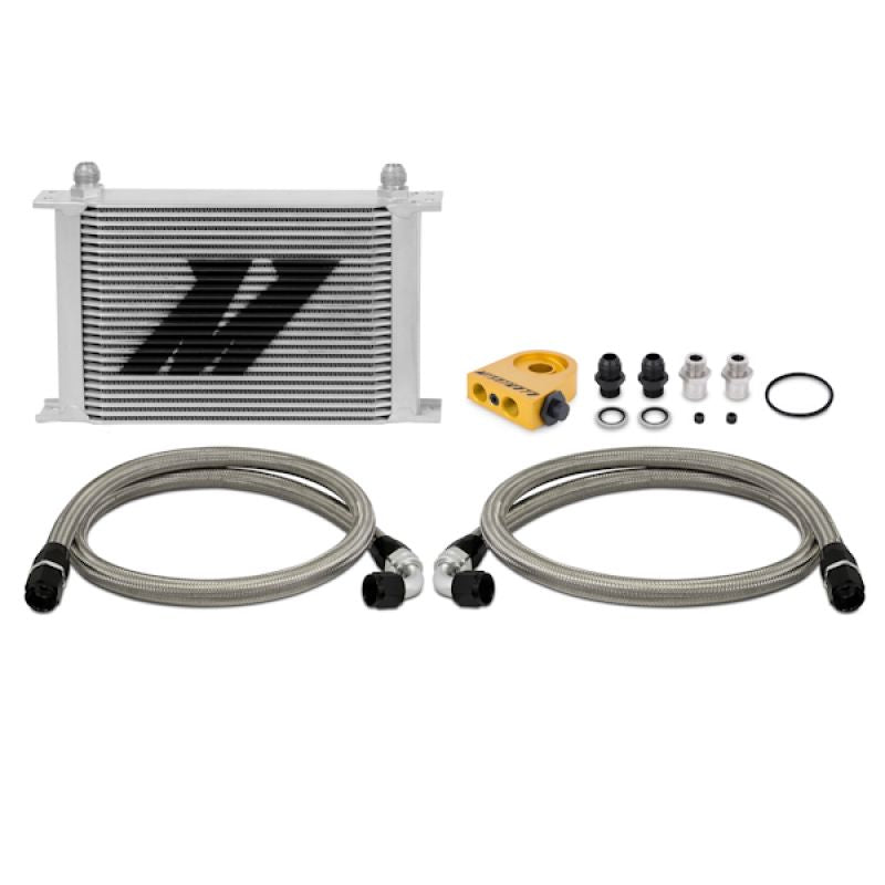 Universal-Thermostatic-Oil-Cooler-25-Row-Silver-Mishimoto