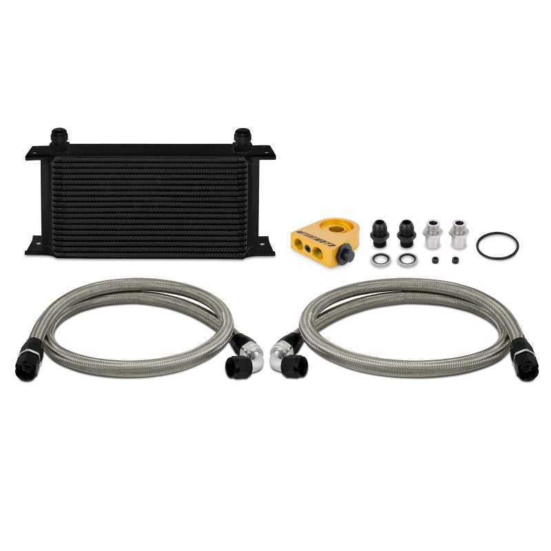 Universal-Thermostatic-Oil-Cooler-19-Row-Black-Mishimoto