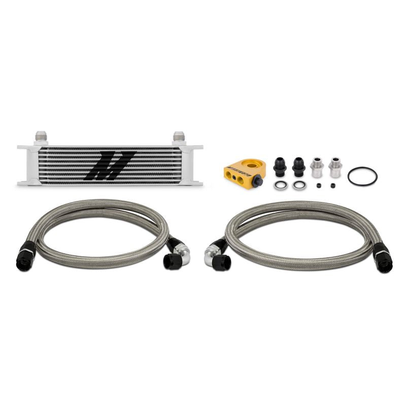 Universal-Thermostatic-Oil-Cooler-10-Row-Silver-Mishimoto