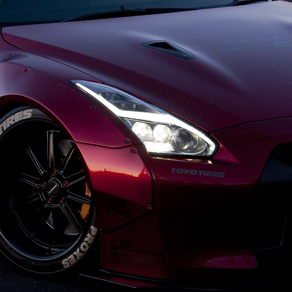 Image of Nissan GTR R35 08+ LED-projectorkoplampen Zwart Valenti RHD