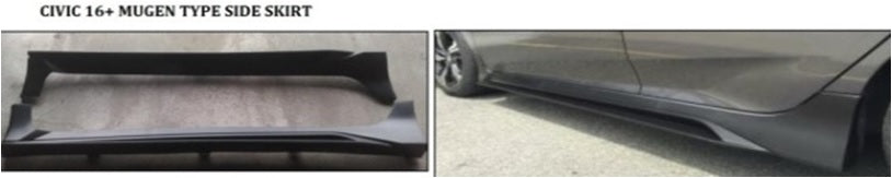 Image of Honda Civic 16-18 4D Mugen Style ABS Sideskirts Set L+R SIX