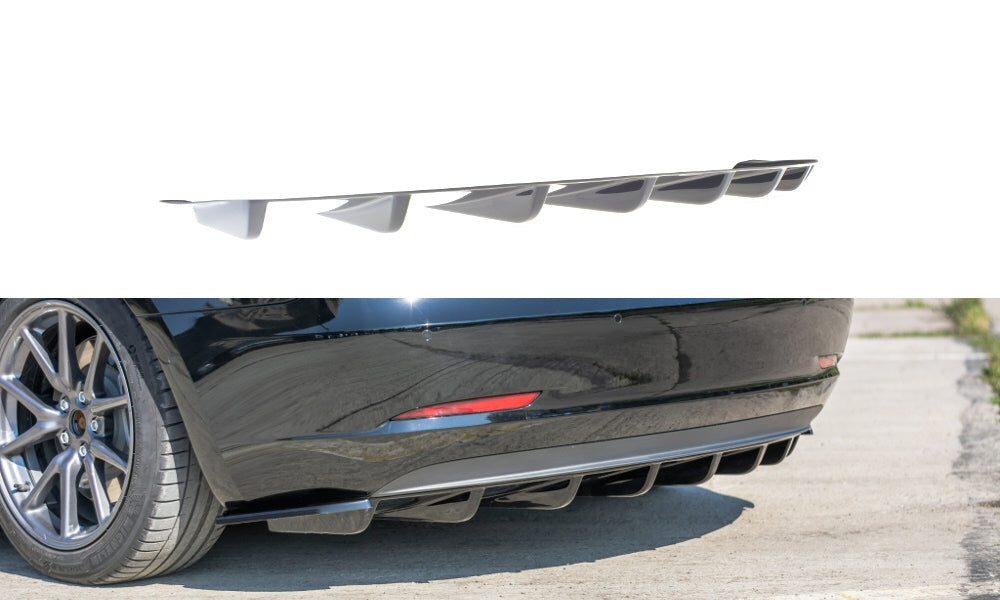 Image of Tesla Model 3 2017+ Achterbumperdiffusor CarbonLook Maxton