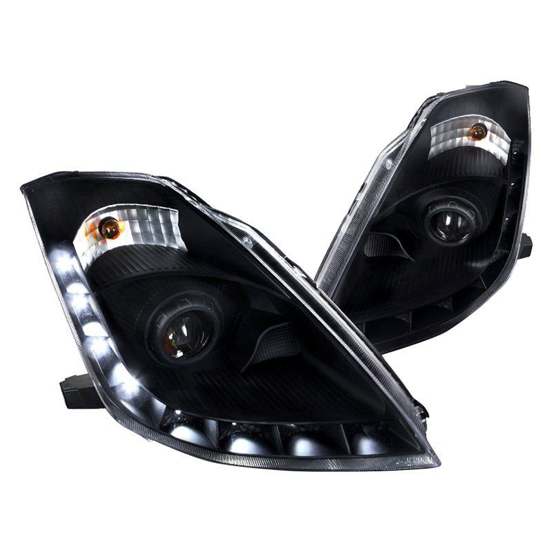 Nissan-350Z-03-09-DRL-Projector-Headlights-Black-Xenon-V2