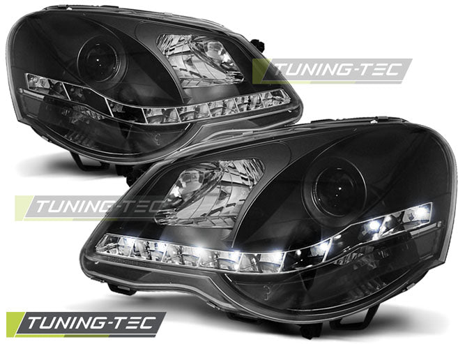 VW-Polo-9N3-05-09-Headlights-Daylight-Black
