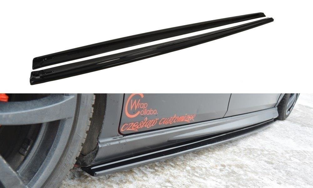 Image of Side Skirts Diffusers Seat Leon MK2 MS Design - Gloss Black