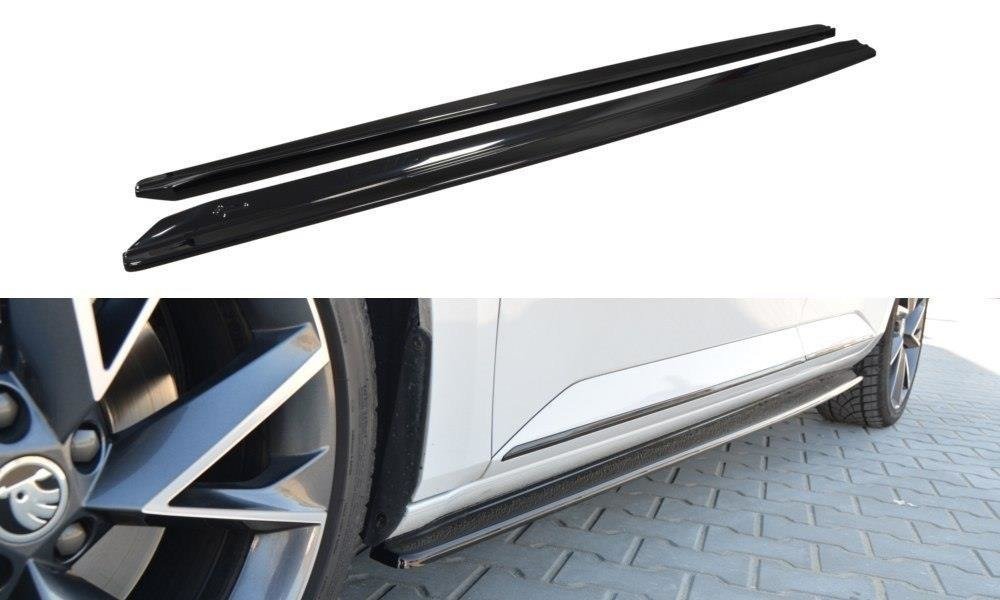 Image of Side Skirts Diffusers Skoda Superb MK3 - Gloss Black