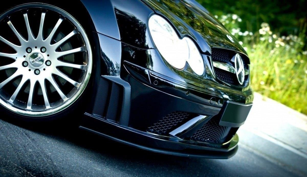 Image of Front Splitter Mercedes CLK W209 Black (Sl Black Series Look