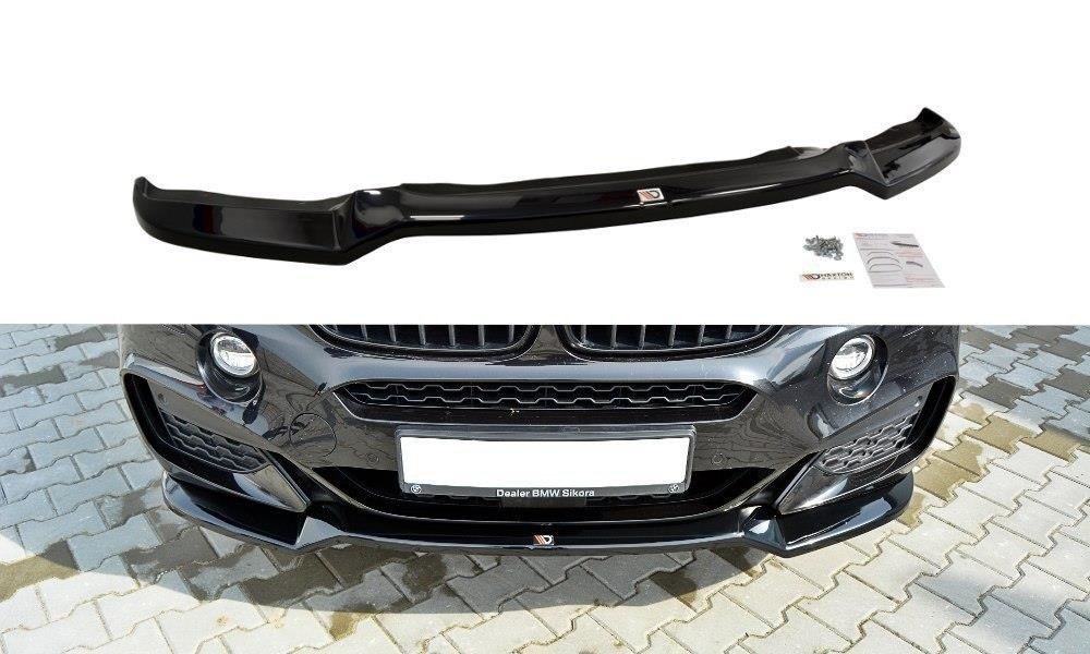 Image of Front Splitter V.1 For BMW X6 F16 Mpack - Gloss Black