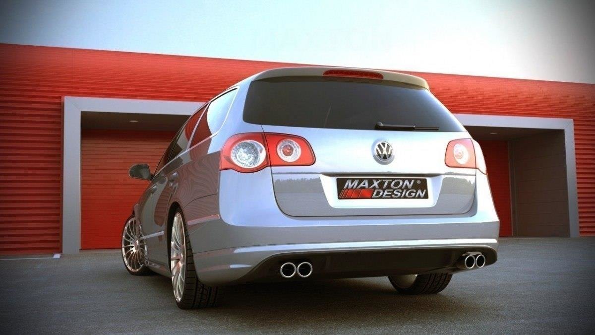 Image of Rear Bumper Spoiler VW Passat B6 ( R-Line Look ) 2 Exhausts- V2