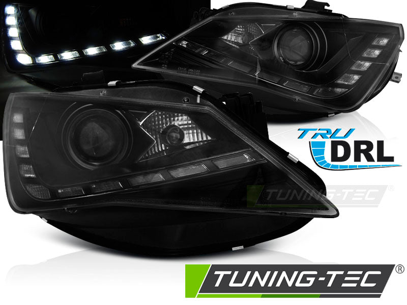 Seat-Ibiza-6J-12-15-Headlights-True-DRL-Black