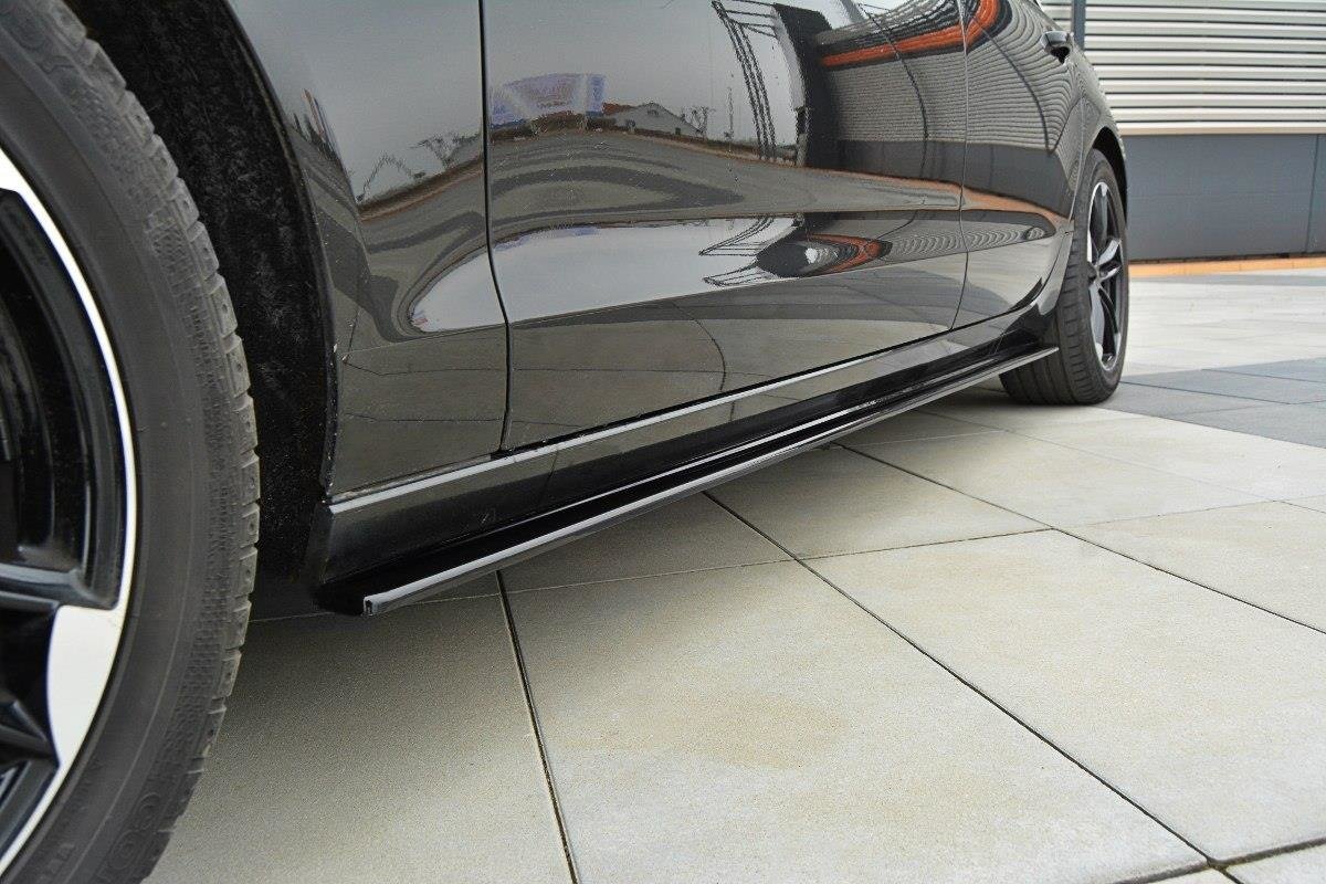 Image of Side Skirts Diffusers Audi A6 C7 - Gloss Black