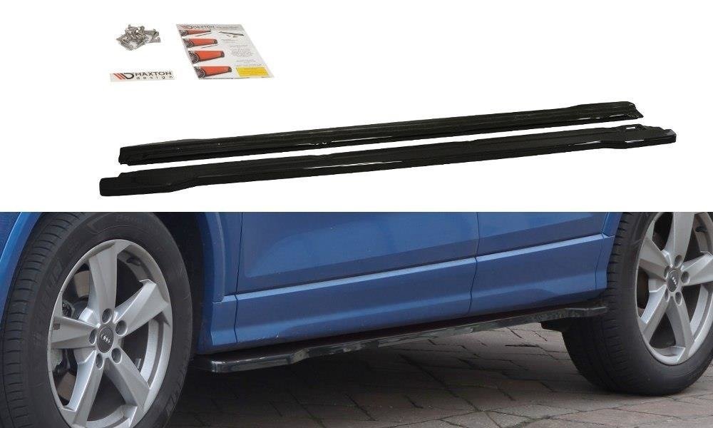 Image of Side Skirts Diffusers Audi Q2 MK.1 - Gloss Black