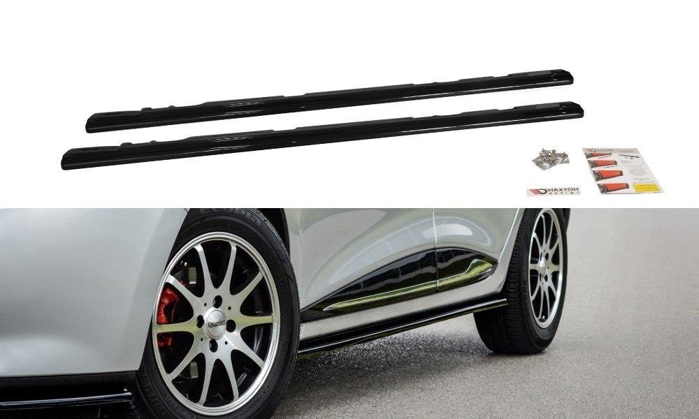 Image of Side Skirts Diffusers Renault Clio MK4 - Gloss Black