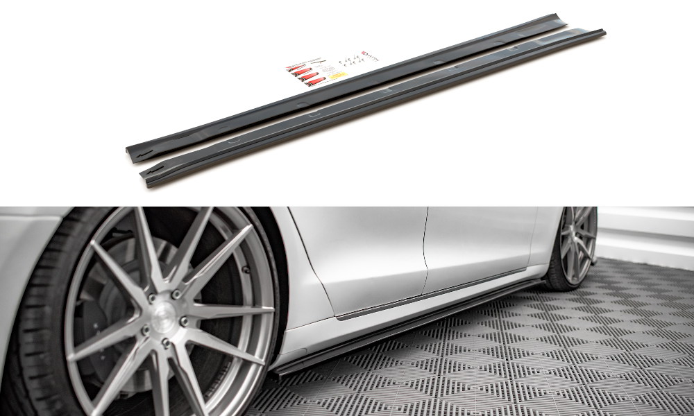 Image of Side Skirts Diffusers Tesla Model S Facelift - Gloss Black