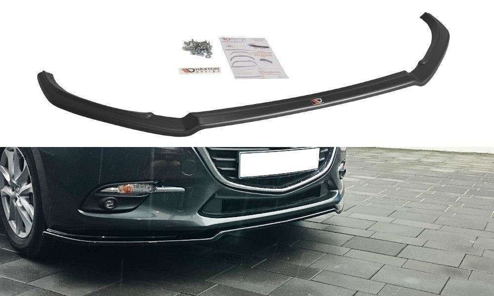 Image of Front Splitter V.1 Mazda 3 BN (MK3) Facelift - Gloss Black