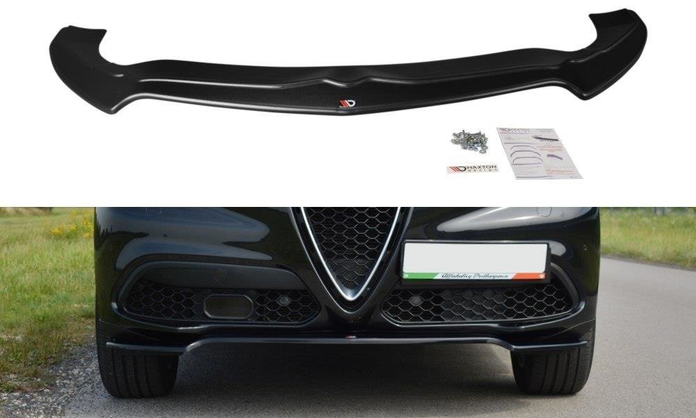 Image of Front Splitter V.1 Alfa Romeo Stelvio - Gloss Black
